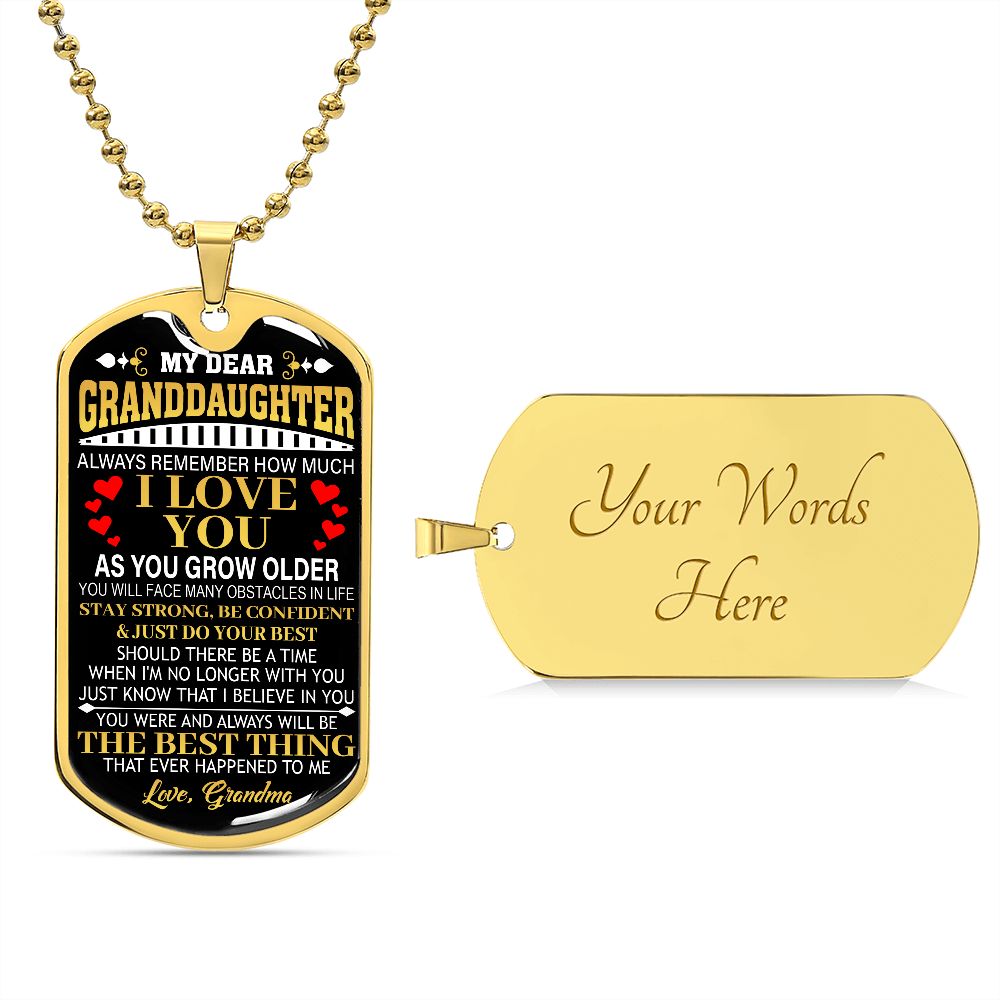 TO MY GRANDDAUGHTER DOG TAG | Granddaughter Gift, To My Granddaughter, Gift From Grandma