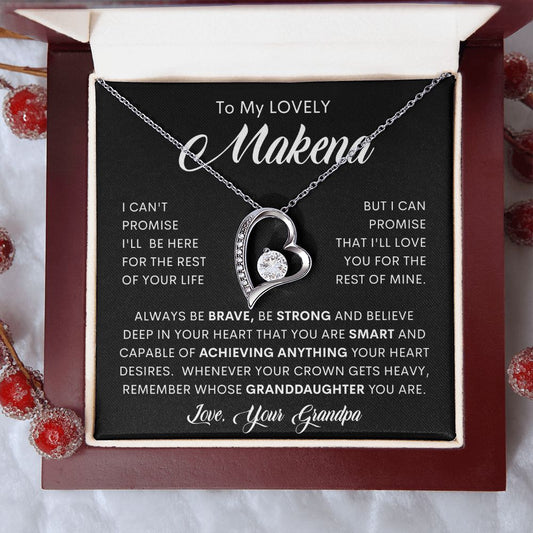 To My Lovely Makena | Forever Love Necklace | Message Card Jewelry, Personalized Gift, Personalized Card, Custom Message Card