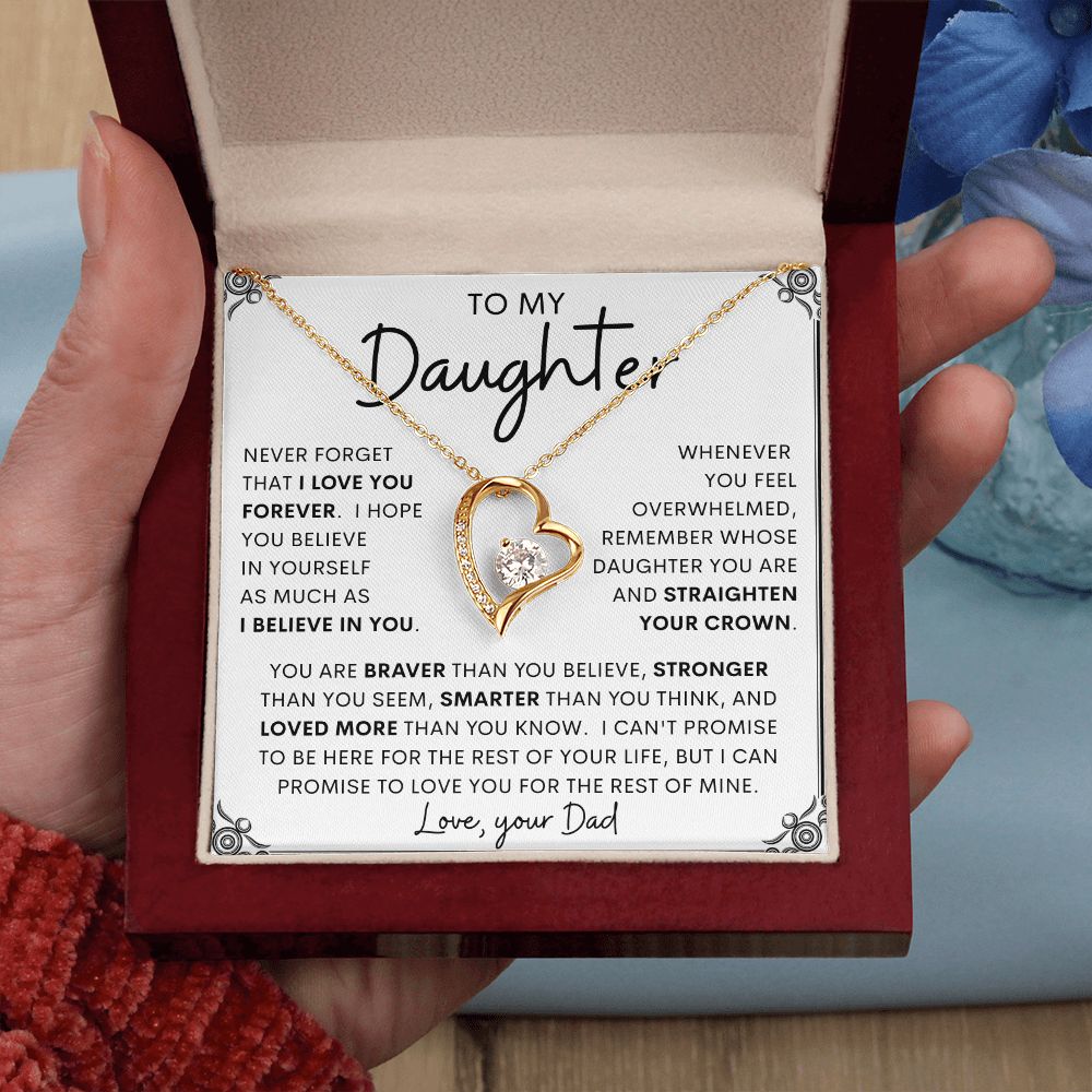 TO MY DAUGHTER FROM DAD | Forever Love Necklace | Daughter Birthday, Gift From Dad, Dad To Daughter Gift, Daughter Father Gift