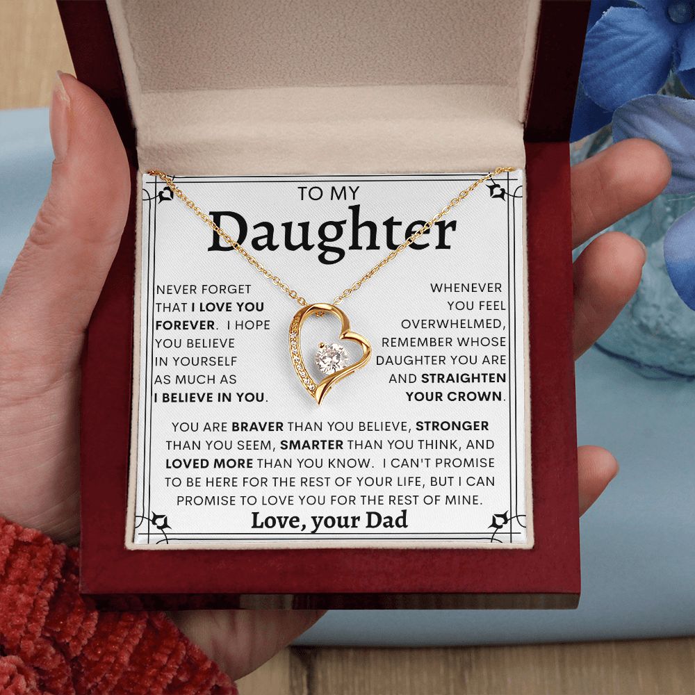 TO MY DAUGHTER FROM DAD | Forever Love Necklace | Daughter Birthday, Gift From Dad, Dad To Daughter Gift, Daughter Father Gift