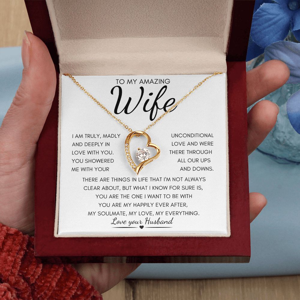 TO MY AMAZING WIFE | Forever Love Necklace | Anniversary gift, Gift from husband, Wife birthday gift, Wife anniversary, Gift for wife