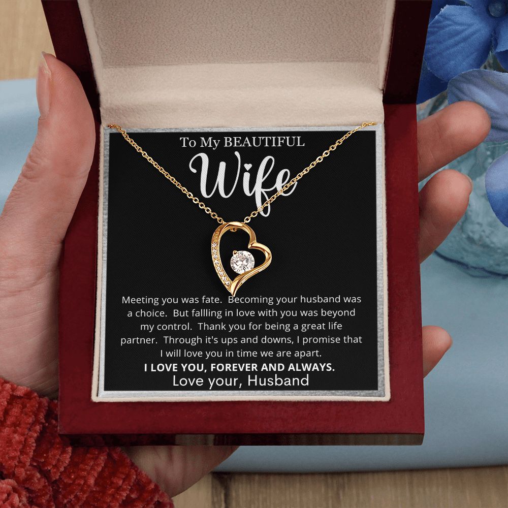 To My Beautiful Wife | Forever Love Necklace