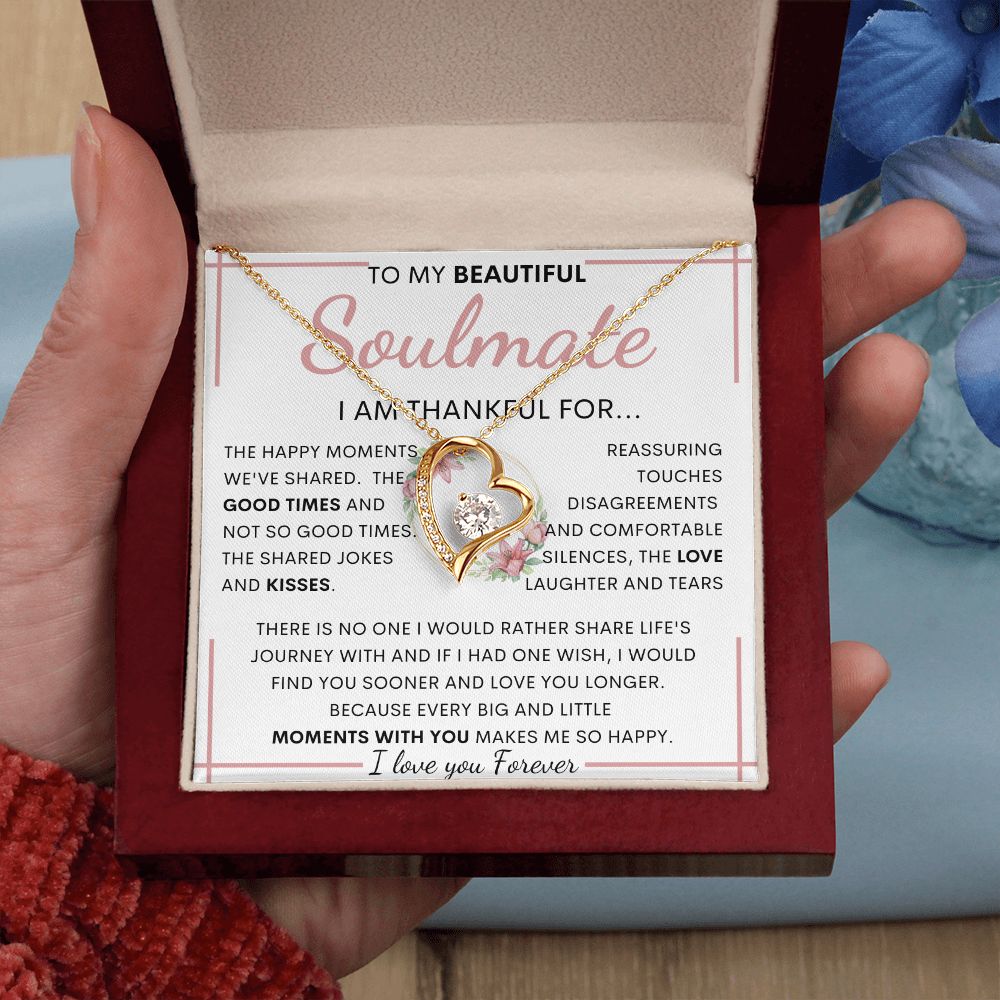 TO MY BEAUTIFUL SOULMATE | Gift for soulmate, Anniversary necklace, Gift for Wife, Birthday gift