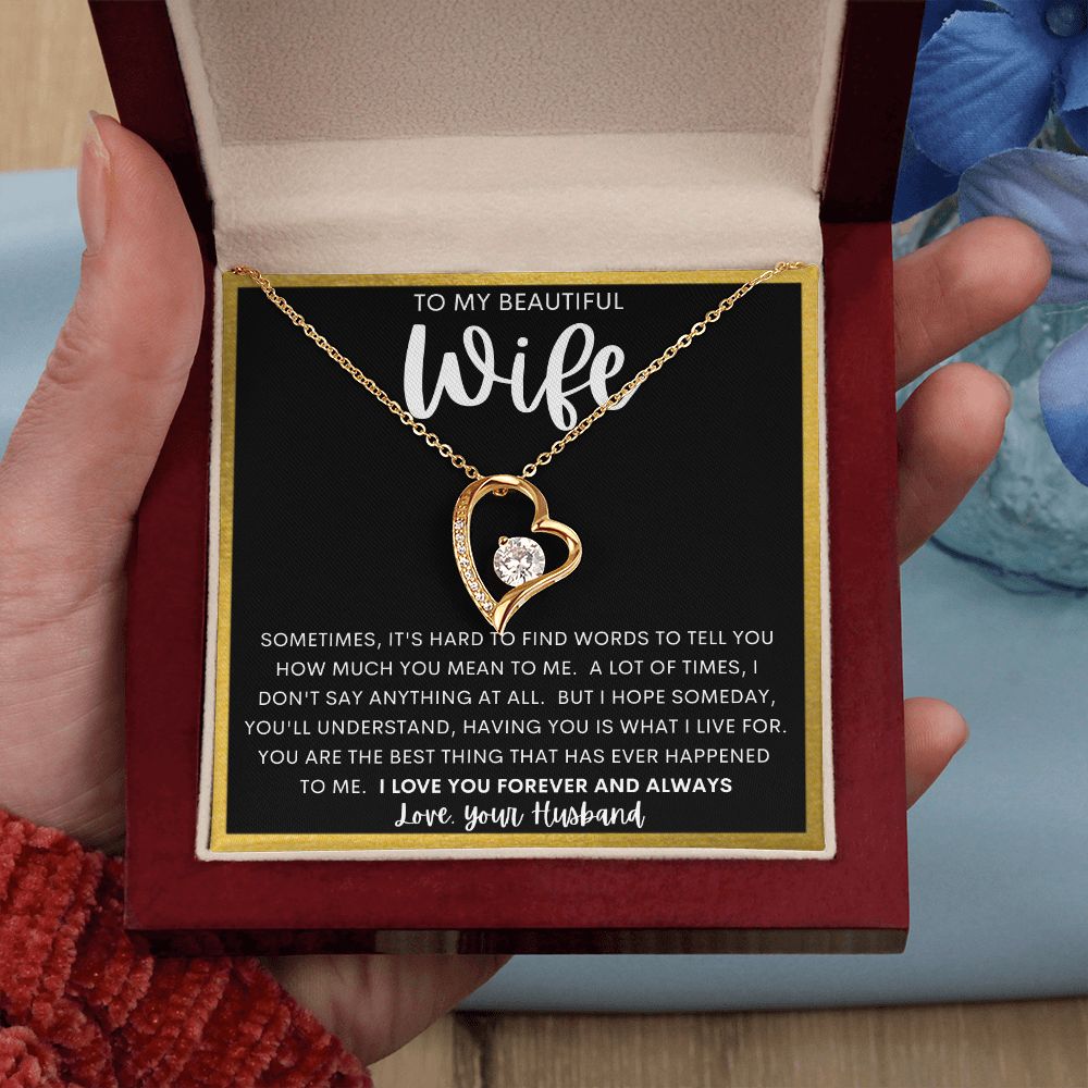 TO MY BEAUTIFUL WIFE | Forever Love Necklace | Gift for her, Husband to wife gift, Wife gift ideas ,To my wife gifts, Necklace for wife, To my wife Wife birthday