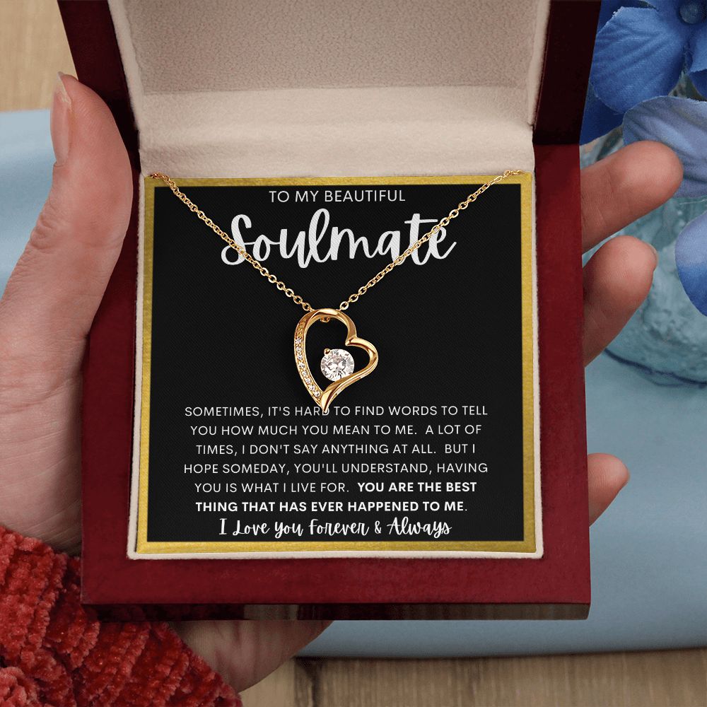 TO MY BEAUTIFUL SOULMATE | Forever Love Necklace | Gift from husband, Gift for soulmate, Anniversary necklace, Gift for Wife, Birthday gift