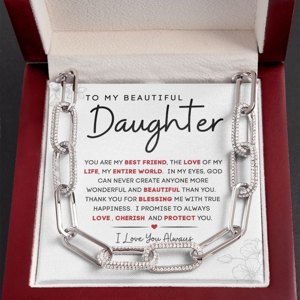 To My Beautiful Daughter | Forever Linked Necklace | You Are My Best Friend