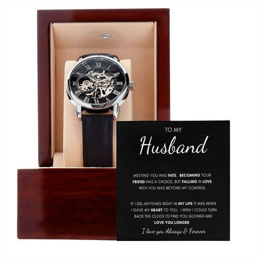 To My Husband | Men's Openwork Watch | Anniversary gift, Gift for him, Gift for husband, Husband birthday, Gift from wife