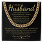 TO MY HUSBAND | CUBAN LINK CHAIN | Anniversary gift, Gift for him, Gift for husband, Husband birthday