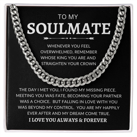 TO MY SOULMATE | Cuban Link Chain | Gift for soulmate, Gift for dad, Anniversary necklace, Birthday gift