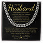 TO MY HUSBAND | CUBAN LINK CHAIN | Anniversary gift, Gift for him, Gift for husband, Husband birthday