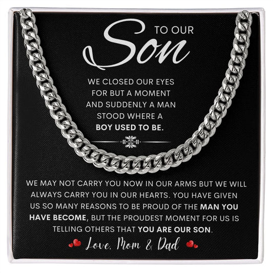 To Our Son | Cuban Link Chain | Gift for son, Son birthday gift, Graduation gift