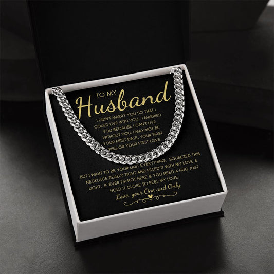 TO MY HUSBAND | CUBAN LINK CHAIN | Anniversary gift, Gift for him, Gift for husband, Husband birthday