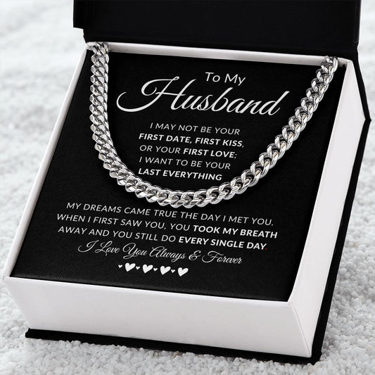 To My Husband | Cuban Chain Link | Anniversary gift, Gift for him, Gift for husband, Husband birthday, Gift from wife