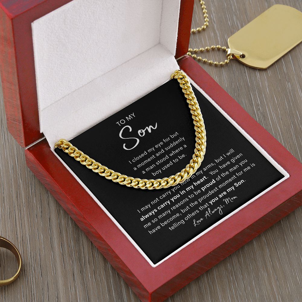 To My Son | Son Birthday Gift | Mens Chain Link | Gift From Mother | Birthday Gift From Mom | Gift For Him | Gift For Son From Mom