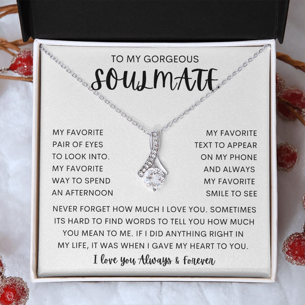 TO MY GORGEOUS SOULMATE | Alluring Beauty necklace | To My Soulmate, Gift for soulmate, Anniversary gift, Girlfriend necklace, Gift for wife, Birthday gift