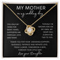 MY MOTHER | Love Knot Necklace | Mom Birthday Gift, Gift From Daughter, Mother Daughter Gift, Necklace For Mom, Mom Gift From Son