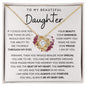 TO MY BEAUTIFUL DAUGHTER | Love Knot Necklace | Gift For Daughter, Daughter Necklace, Birthday Gift, To My Daughter Gift