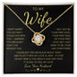 To My Wife | Love Knot Necklace Yellow Gold Finish | To My Wife Gifts, Gift for wife, Anniversary gift, Necklace for wife, Wife gift ideas