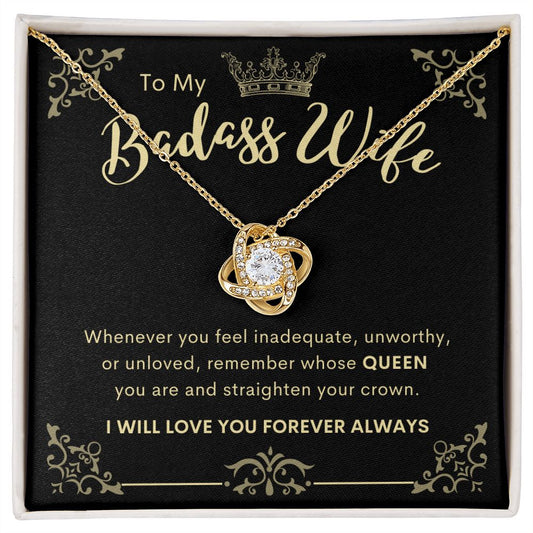 To My Badass Wife | Love Knot Necklace