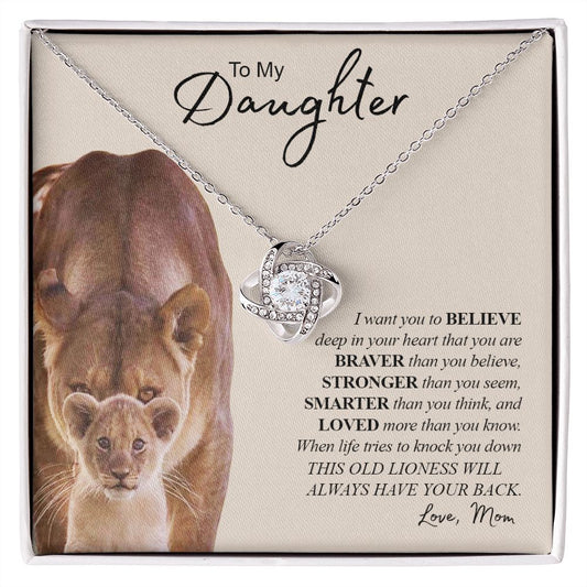 My Daughter | This Old Lioness - Love Knot Necklace | Gift from Mom