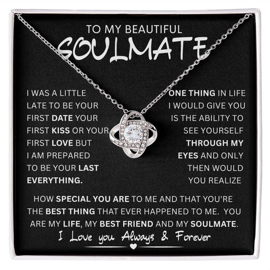 TO MY BEAUTIFUL SOULMATE | Gift from husband, Gift for soulmate, Anniversary necklace, Gift for Wife, Birthday gift