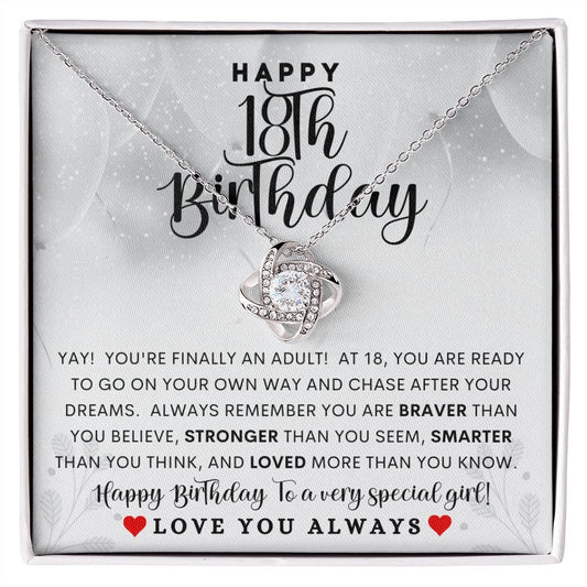 Happy 18th Birthday | Love Knot Necklace