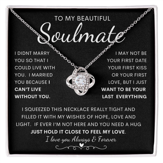 TO MY BEAUTIFUL SOULMATE | Love Knot Necklace | Anniversary gift, Gift from husband, Wife birthday gift, Wife anniversary, Gift for wife, Wife necklace