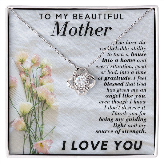 To My Beautiful Mother | Love Knot Necklace