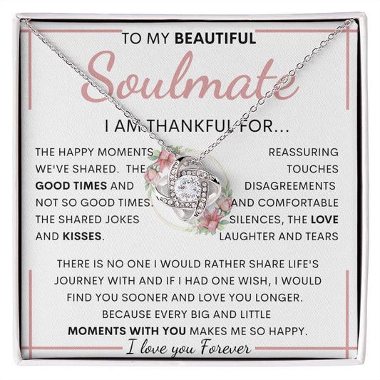 TO MY BEAUTIFUL SOULMATE | Gift for soulmate, Anniversary necklace, Gift for Wife, Birthday gift
