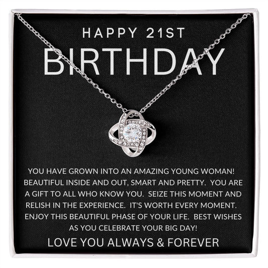 Happy 21st Birthday | Love Knot Necklace