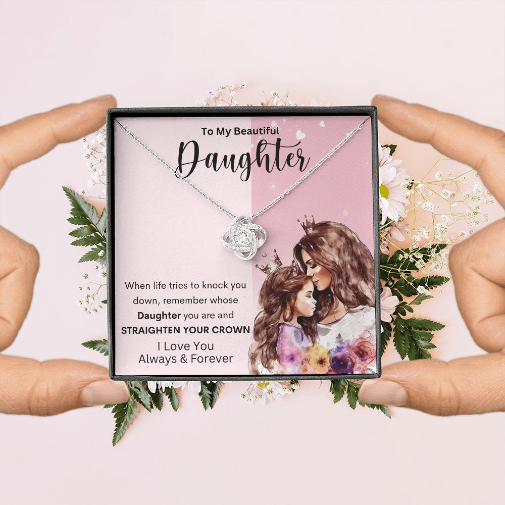 To My Beautiful Daughter | Love Knot Necklace