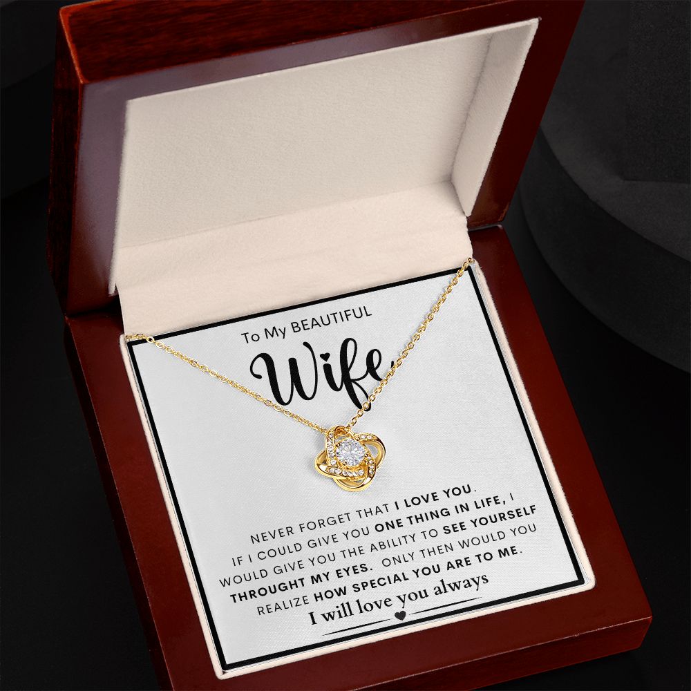 To My Beautiful Wife | Love Knot Necklace