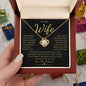To My Wife | Love Knot Necklace Yellow Gold Finish | To My Wife Gifts, Gift for wife, Anniversary gift, Necklace for wife, Wife gift ideas