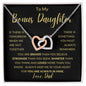 TO MY BONUS DAUGHTER | Interlocking Hearts | Gift For Daughter, Daughter Necklace, Birthday Gift, To My Daughter Gift