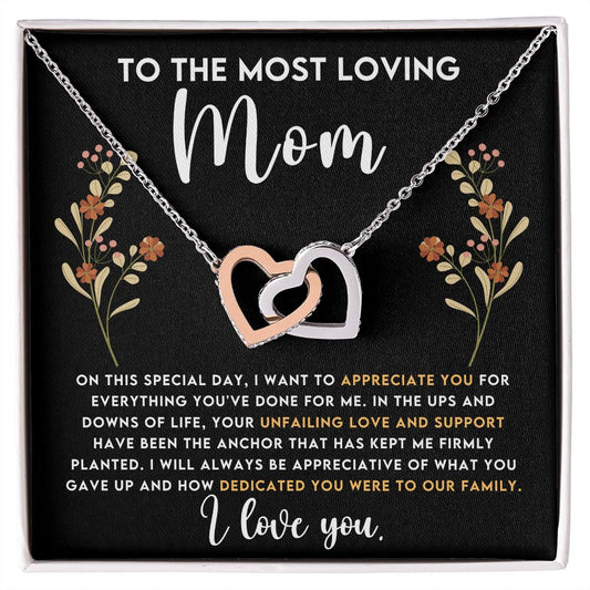 To The Most Loving Mom | Interlocking Hearts necklace