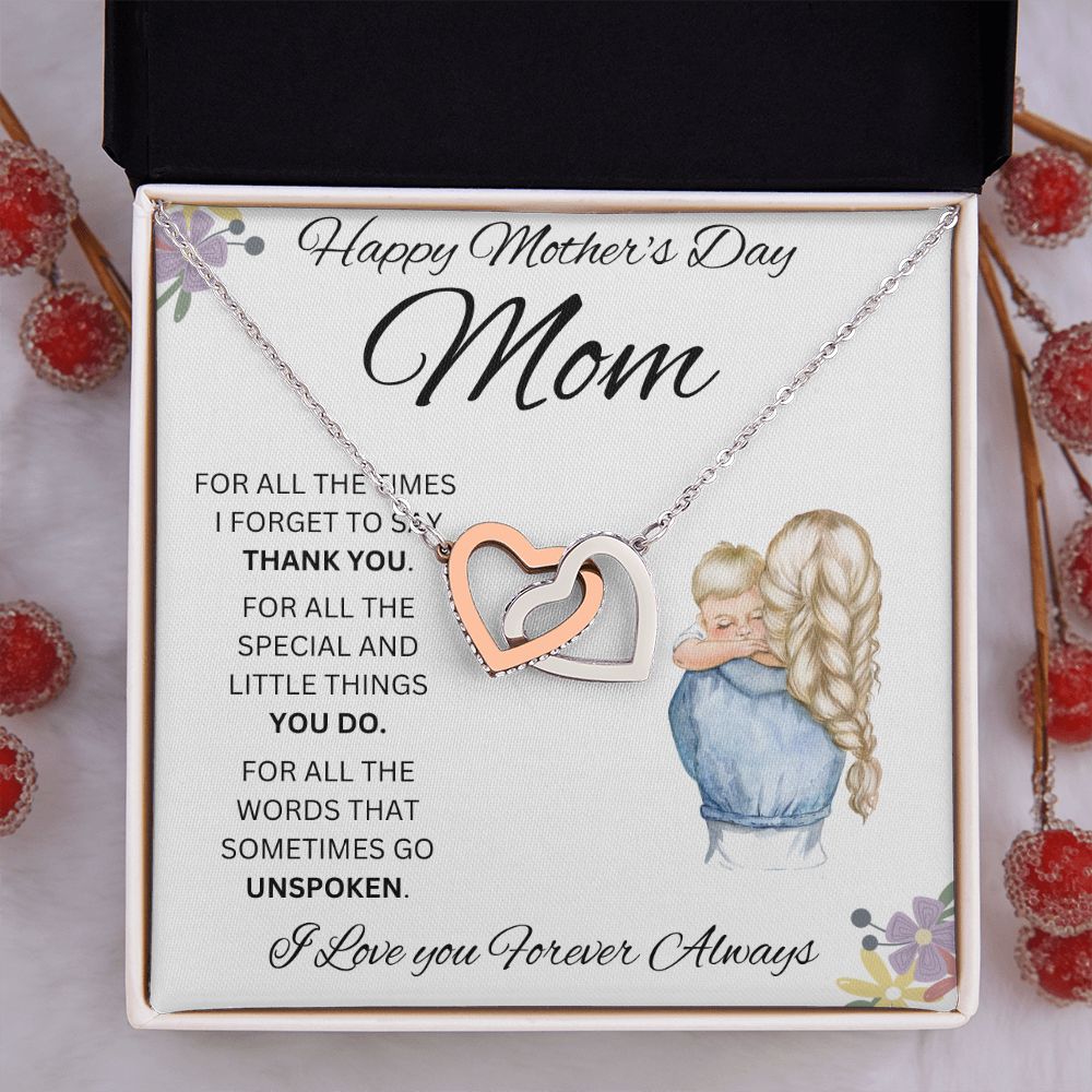 Happy Mother's Day Mom | Interlocking Hearts necklace