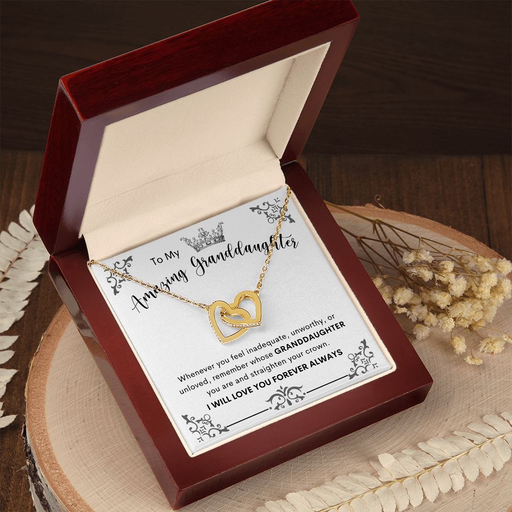 To My Amazing Granddaughter | Interlocking Hearts necklace