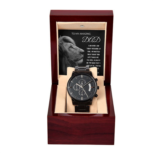 To My Dad | Black Chronograph Watch | Because Of You