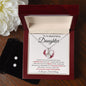 To My Beautiful Daughter | Alluring Beauty Necklace + Clear CZ Earrings | Red Heart Precious Gift