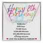 Happy 8th Birthday | Personalized Heart Name Necklace