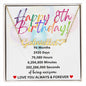 Happy 8th Birthday | Personalized Heart Name Necklace