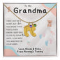 To My Grandma | Custom Baby Feet Necklace with Birthstone