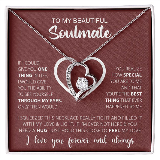 TO MY BEAUTIFUL SOULMATE |  Forever Love Necklace | Gift from husband, Gift for soulmate, Anniversary necklace, Gift for Wife, Birthday gift