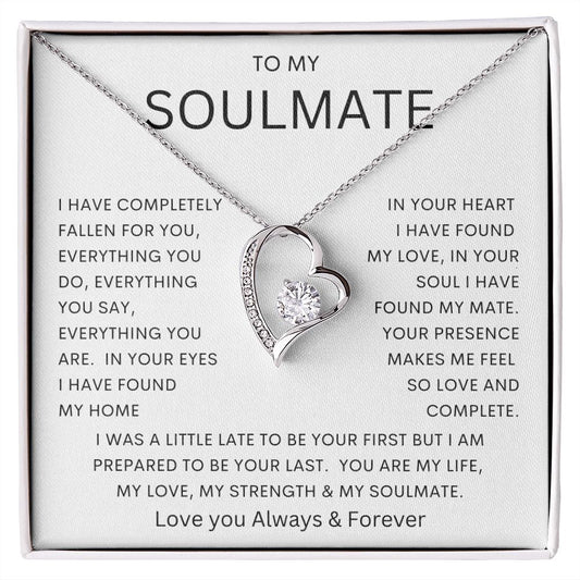 TO MY SOULMATE | Forever Love Necklace | Wife anniversary girlfriend necklace to Gift for soulmate gift for her