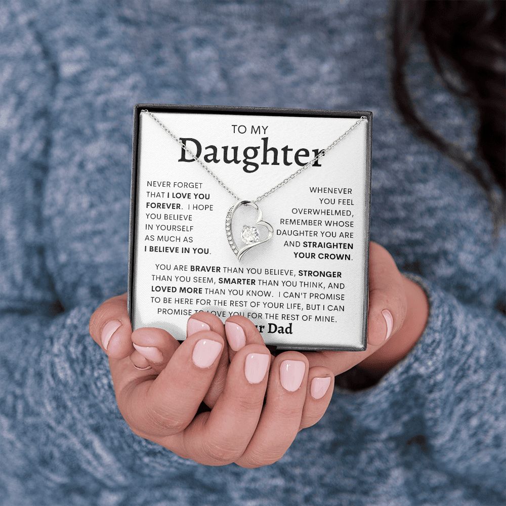 TO MY DAUGHTER FROM DAD | Forever Love Necklace | Daughter Birthday, Gift For Daughter, Gift From Dad, Dad To Daughter, Gift Daughter Necklace, Father Daughter Gift