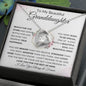 To My Beautiful Granddaughter | Forever Love Necklace White Gold Finish | Braver, Stronger, Smarter