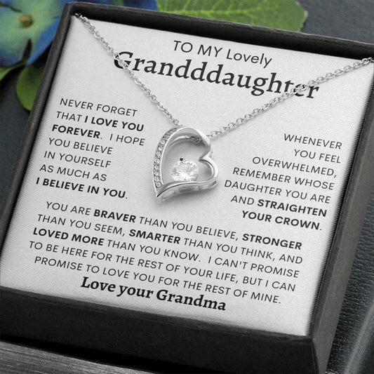 TO MY LOVELY GRANDDAUGHTER | Forever Love Necklace | Granddaughter Gift, To My Granddaughter, Gift From Grandma
