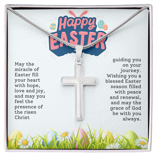 Happy Easter | Stainless Steel Cross Necklace