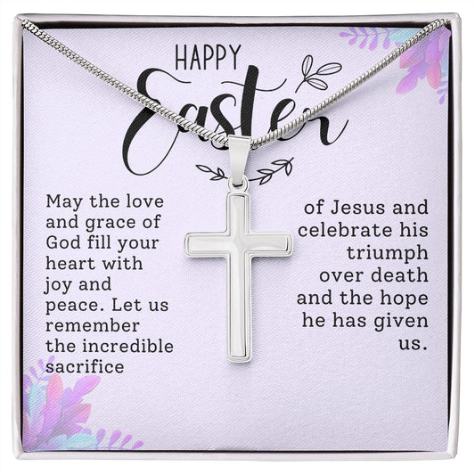 Happy Easter | Stainless Steel Cross Necklace