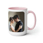 Personalized Two-Tone Coffee Mugs, 15oz | Bridal Shower Gift, Anniversary Gift, Newlywed Gift